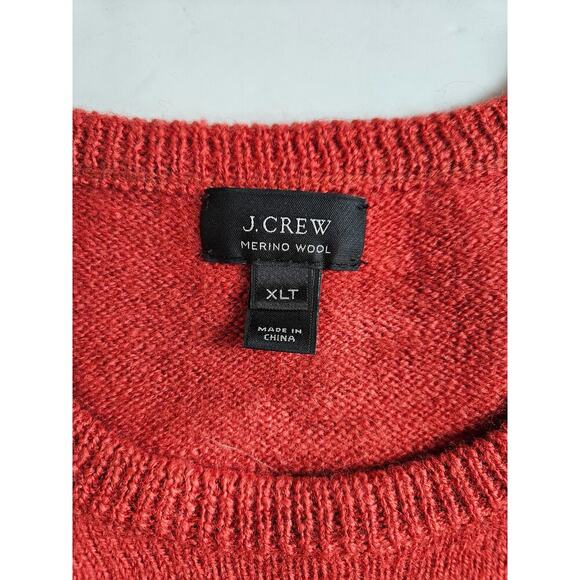 J Crew Sweater Men's Size XL Tall Burnt Orange 100% Lambs Wool Long Sleeve - Picture 3 of 6